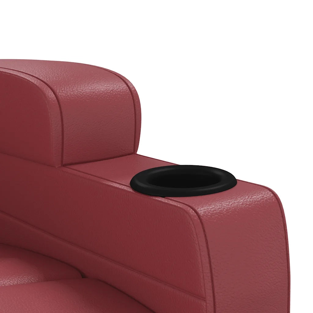 Divano Sedia-Poltrona Reclinabile Rosso Vino in Similpelle 338499
