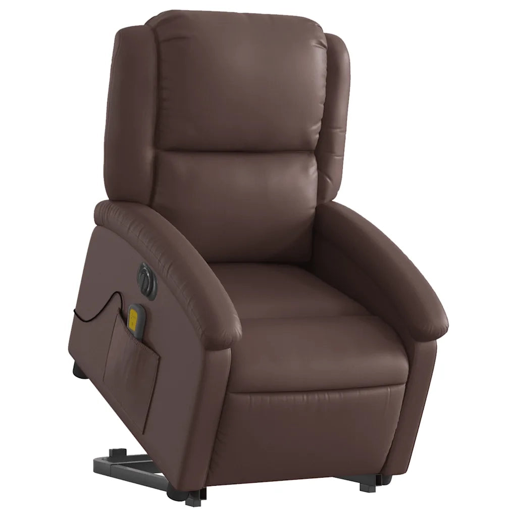 Poltrona Alzapersona Elettrica Reclinabile Marrone Similpelle 3204249