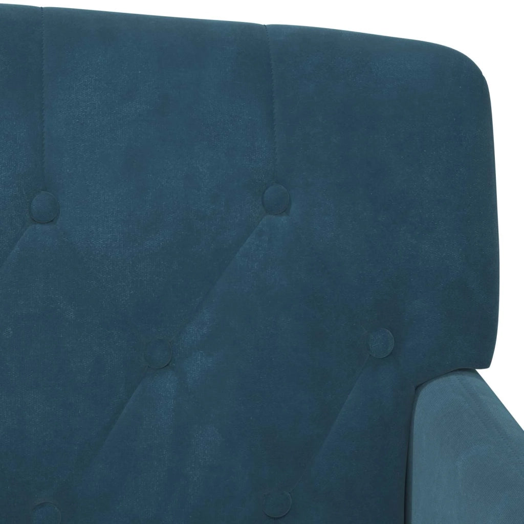 Loveseat con bottoni imbottiti Blu 111 x 65 x 79 cm Velluto 42041852