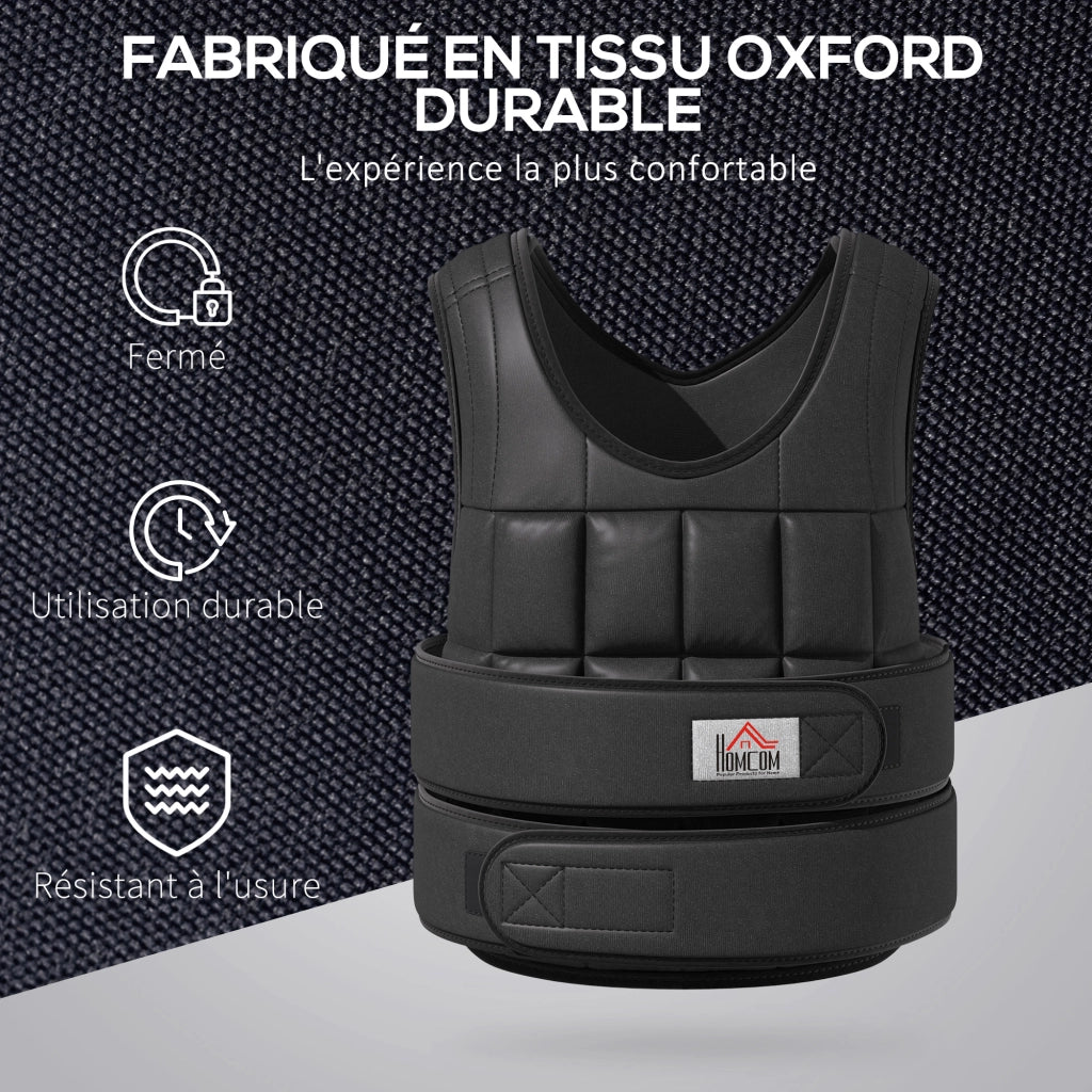 Gilet Zavorrato Regolabile per Allenamento ¨C zephmum ¨C Nero 10kg 50x60cm