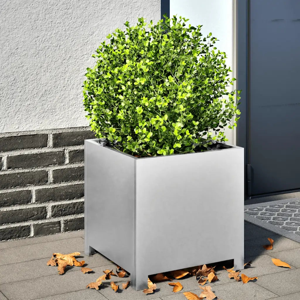 Fioriera | Cassetta per fiori | Vaso da Giardino 40x40x40 cm in Acciaio Zincato