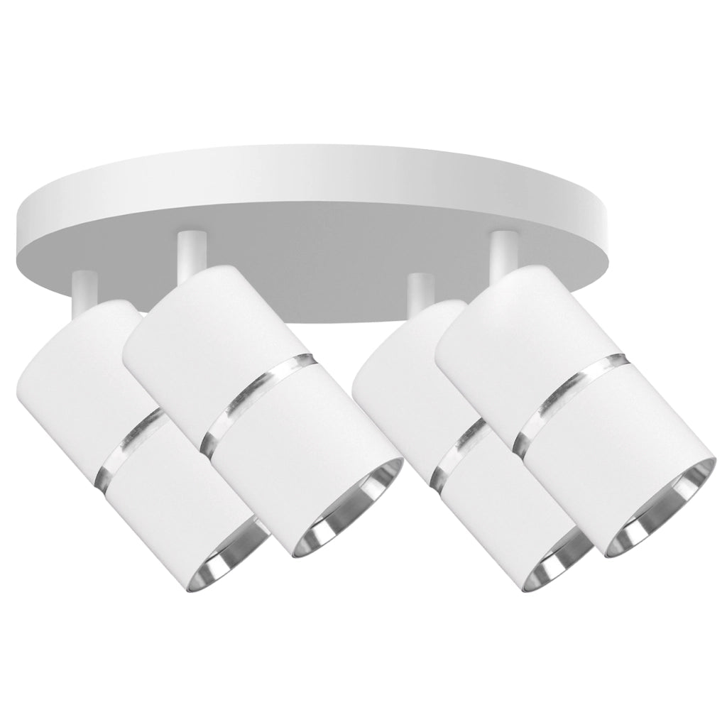 Plafoniera Polux Bamboo 4xGU10 bianca alluminio orientabile
