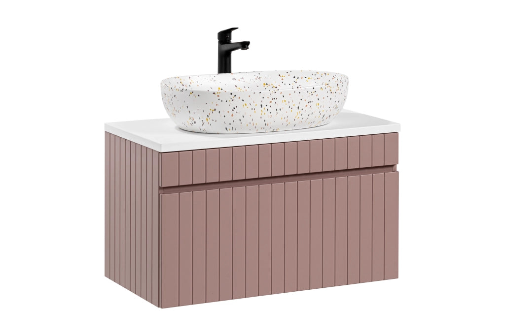 Set mobili bagno 80 cm con lavabo da appoggio Iconic Rose 80 cm