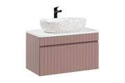 Set mobili bagno 80 cm con lavabo da appoggio Iconic Rose 80 cm