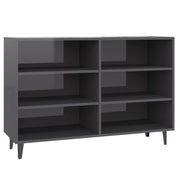 Buffet credenza cassettiera armadio mobile contenitore organizer per cucina soggiorno salotto finitura lucida 103,5 x 35 x 70 cm legno ingegnerizzato grigio 02_0031813