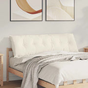 Cuscino per Schiena Crema 160 x 50 cm Tessuto in Cords 42014899