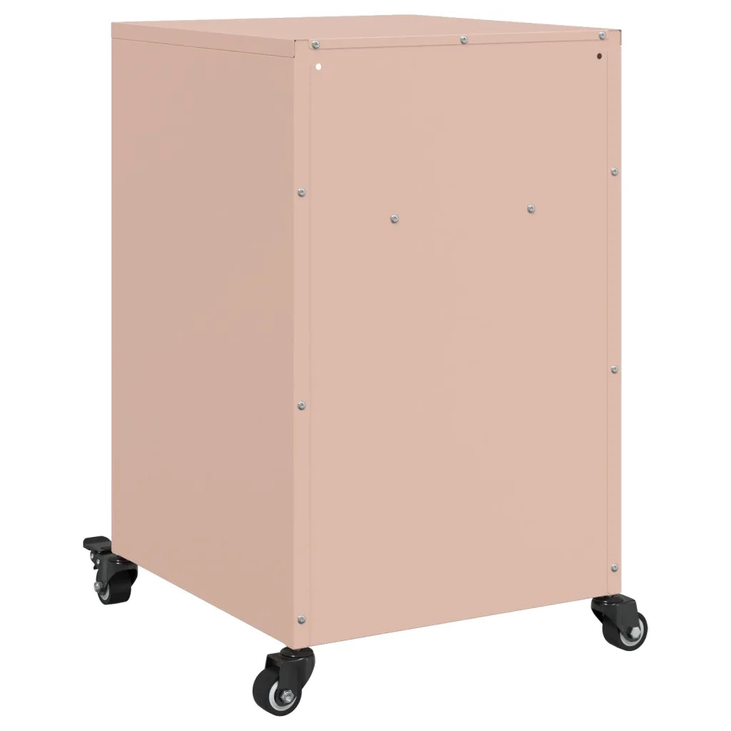Comodini 2 pz-Set di 2 Tavolino da notte Rosa 36x39x59 cm in Acciaio