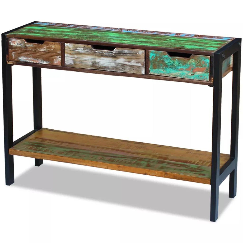 Buffet credenza mobiletto consolle mobile contenitore con 3 cassetti legno massello di recupero 4402007