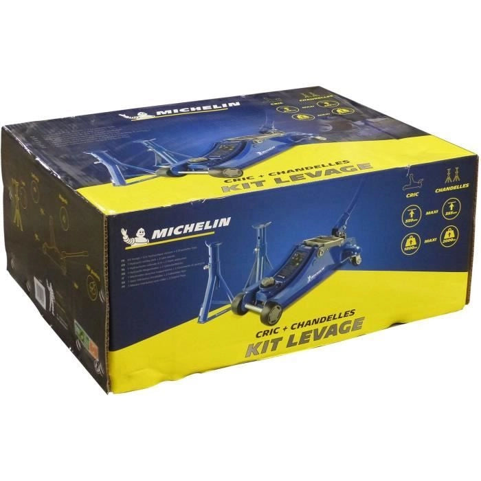Martinetto idraulico - MICHELIN - 9558 - Capacità di sollevamento: 1800 kg - Altezza di sollevamento: da 105 mm a 350 mm.