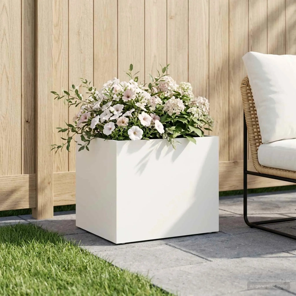 Vaso da giardino Bianco 40 x 30 x 30 cm 8005192