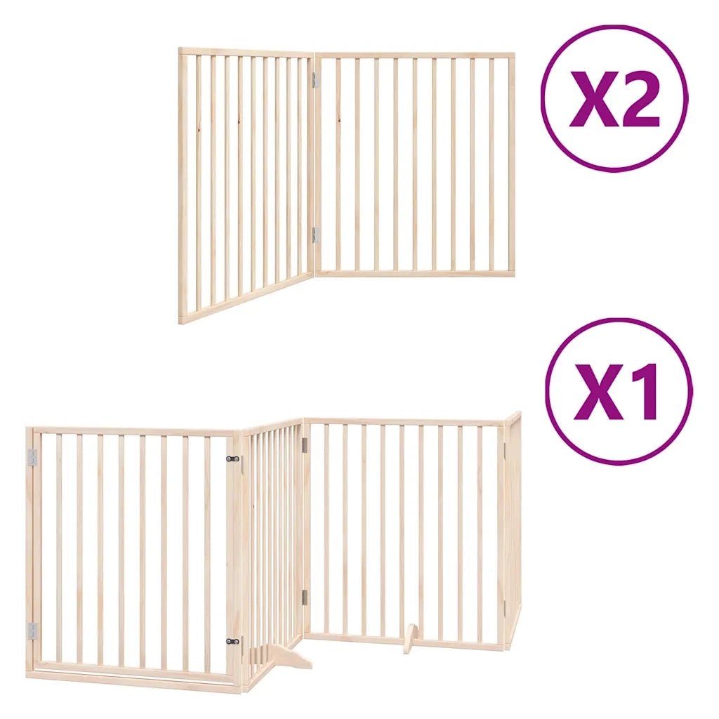 Cancello per Cani Porta Pieghevole 8 Pannelli 640 cm in Pioppo 3155558
