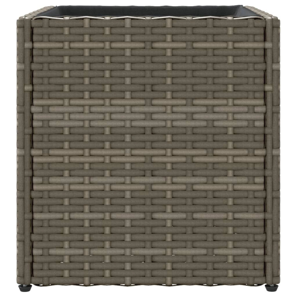 Fioriera rialzata per piante fiori terrazza giardino 36 x 30 x 32 cm resina intrecciata grigia 02_0037517