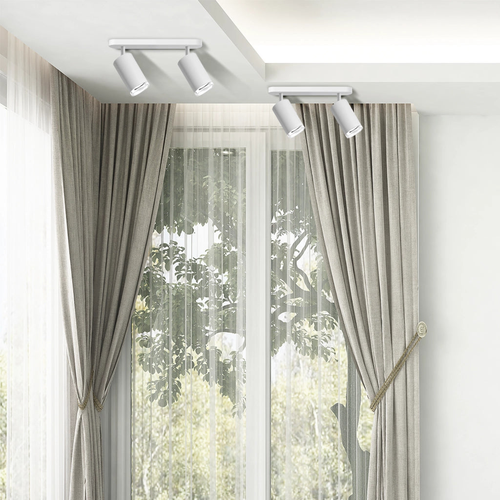 Faretto a parete/soffitto 2 luci bianco GU10 IP44 Turyn Polux