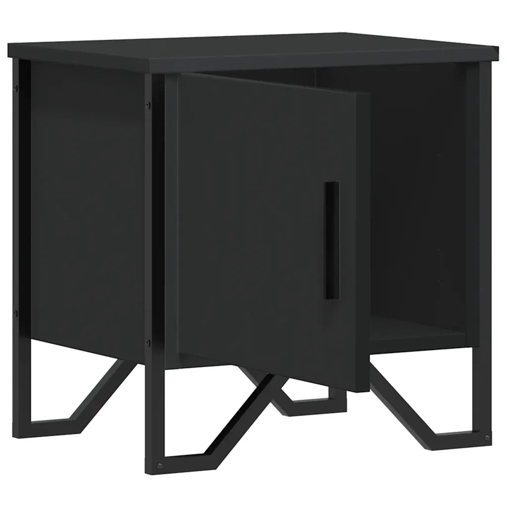 Comodino-Tavolino da notte Nero 40x30x40 cm in Legno Multistrato 696296