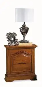 Comodino mod Londra in legno Shabby chic 3 cassetti noce scuro arte povera