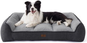 Letto per cani lavabile per cani grandi - 96x71cm soffice canile impermeabile con Sherpa, cuscino per cani con fondo antiscivolo in grigio scuro