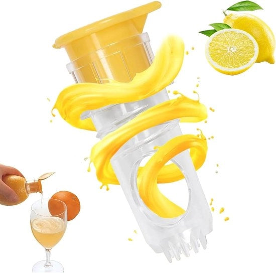Citruspers manuale con filtro e coperchio - Citruspers in plastica BPA libera per arance, limoni e frutta a guscio - succo facile senza scorze