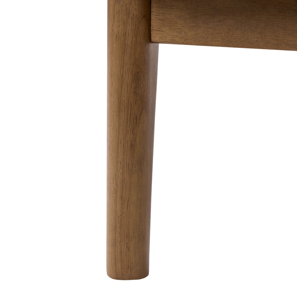 Poltrona beige in bouclé con struttura in legno - Poltrona lounge retrò in stile Mid-Century stile moderno