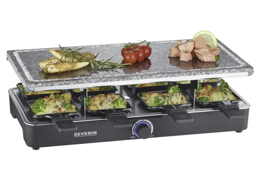 Severin piastra 8 padellini per raclette in pietra naturale per grigliare rg 2378