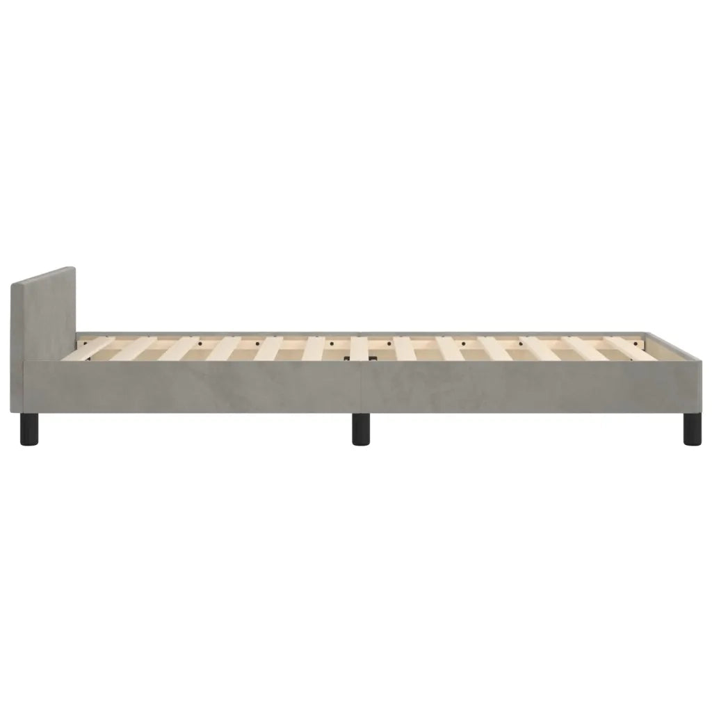 Giroletto senza Materasso-Struttura Letto Grigio Chiaro 100x200 cm Velluto 596495