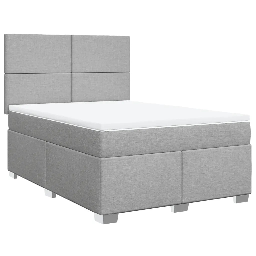 Giroletto a Molle con Materasso Grigio Chiaro 140x190cm Tessuto