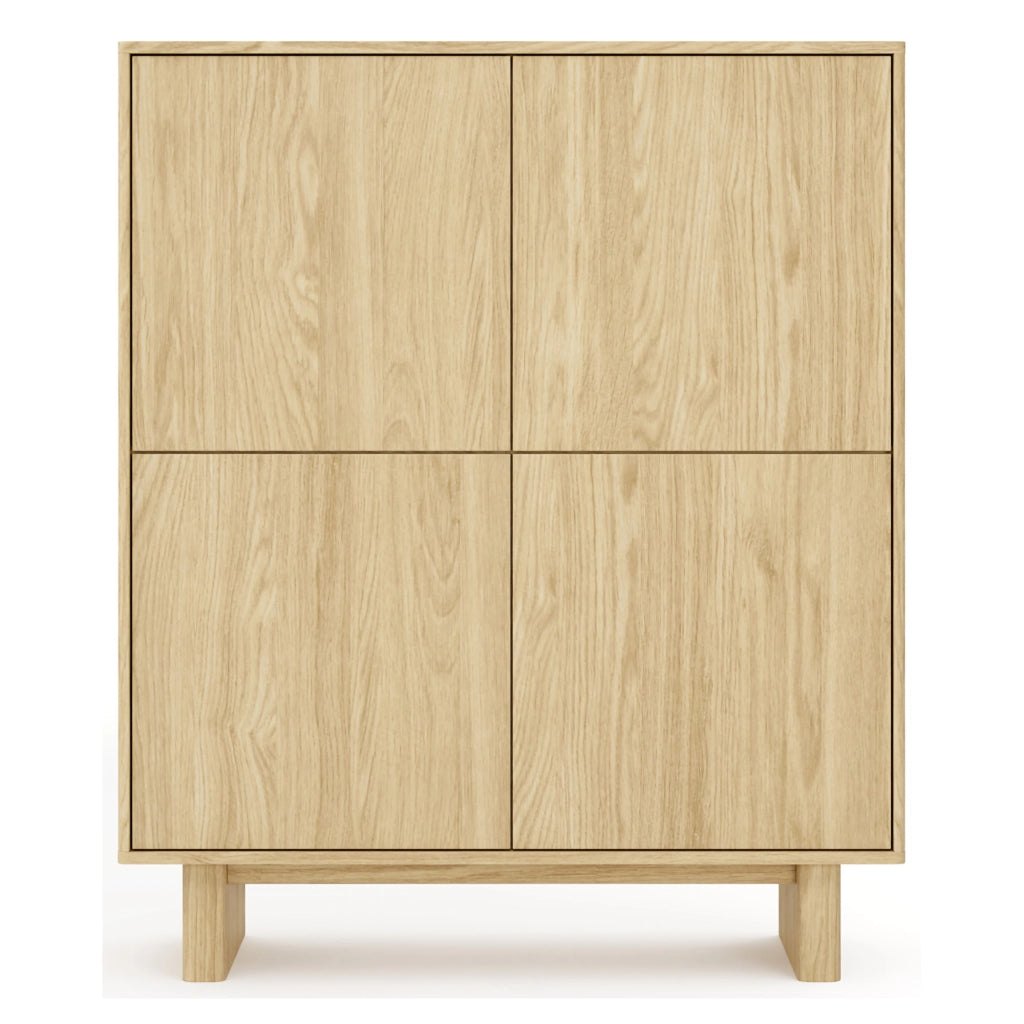 Madia Hasareti, Credenza 4 Ripiani, 104x38x124h cm Marrone Rovere