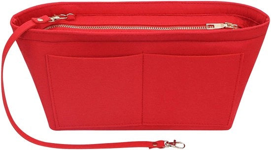 Organizzatore di tasca per donna (medium, rosso) con molte tasche e borsa in tasca
