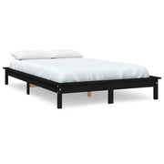 Letto matrimoniale | Letto per adulti | Giroletto Nero 180x200 cm Super King in Legno Massello di Pino
