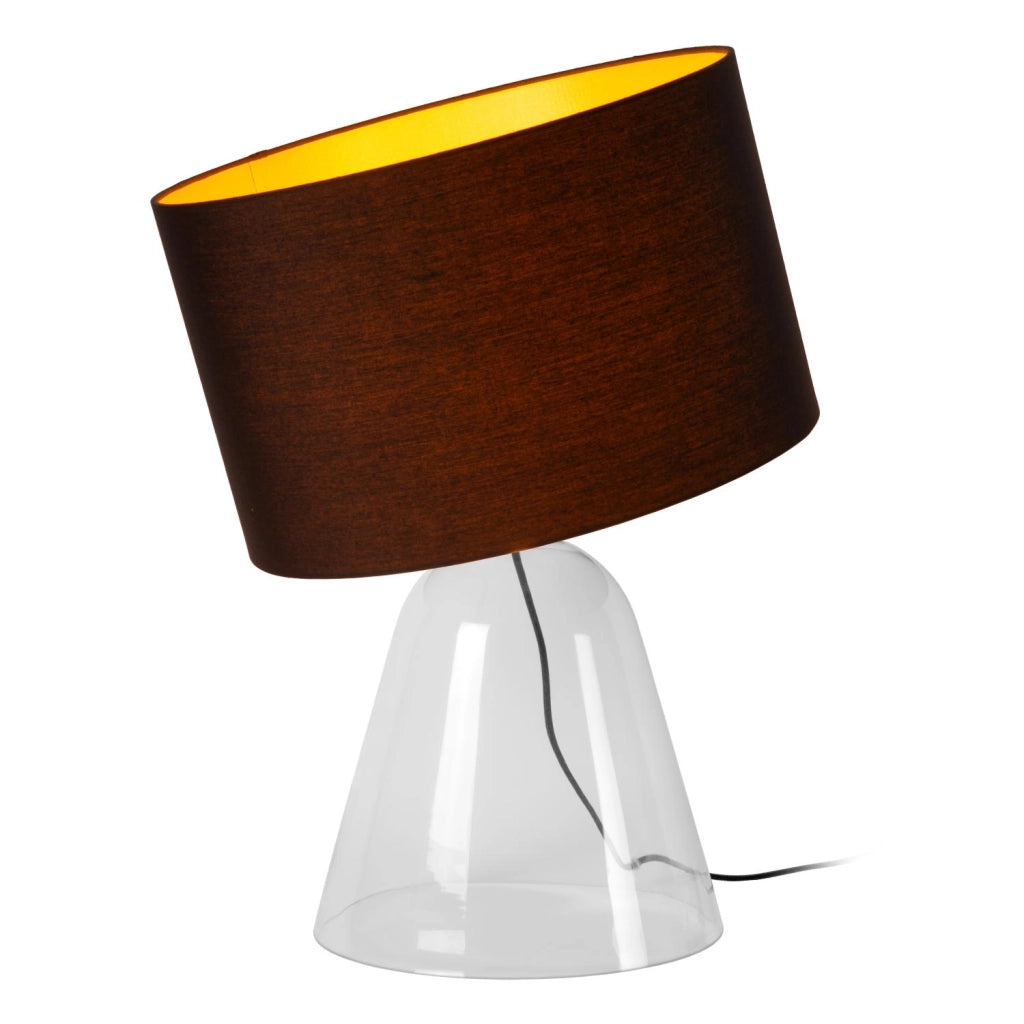 Lampada da tavolo CAMPANA 1xE27 vetro nero trasparente