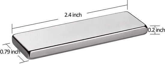 Magnetico Neodymium in Acciaio Sterile 58mm*18mm*4.1mm per Scienza, Progetto e Hobby 2-Pack (MC602)