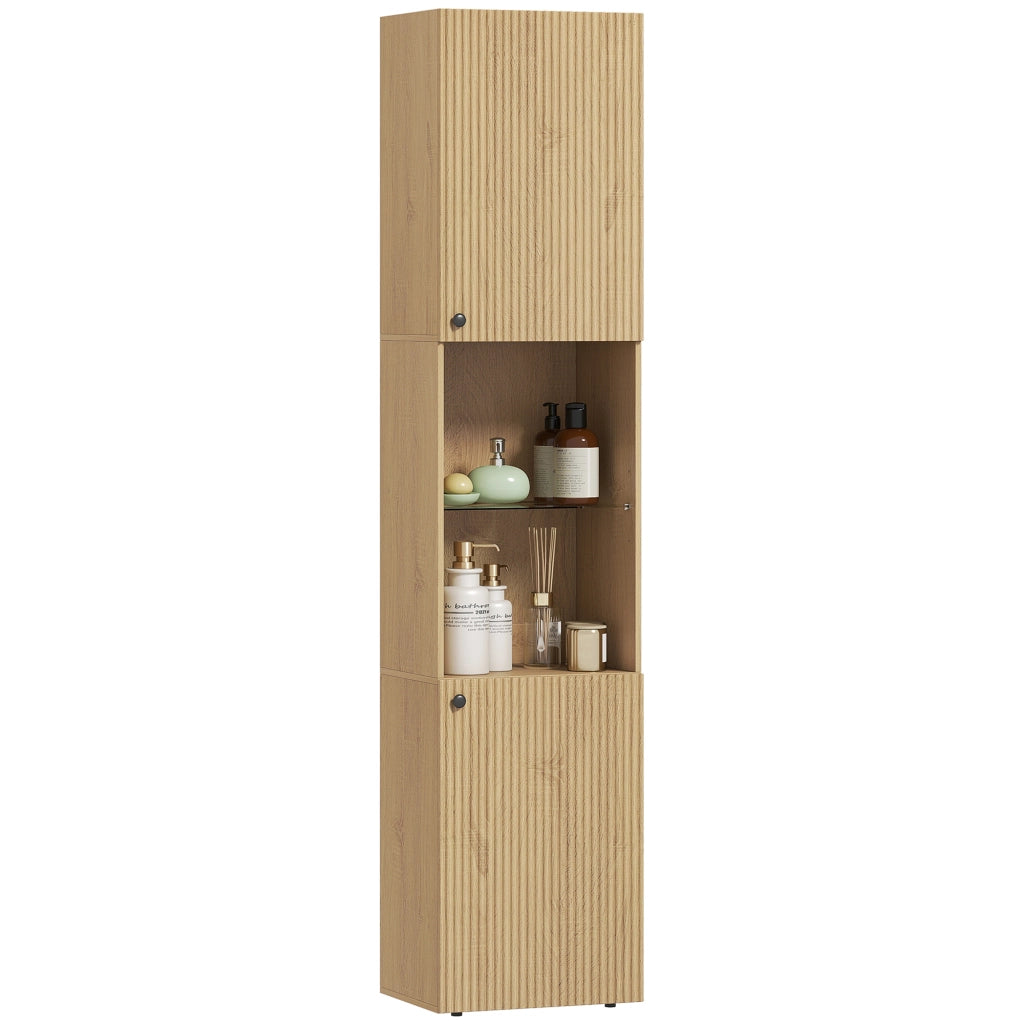 Armadio da bagno alto con ante e ripiani regolabili ¨C Minimal ¨C 40x31x182cm