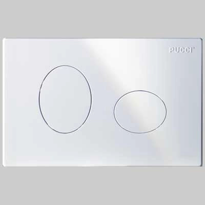 PLACCA DI COMANDO ECO ELLISSE DOPPIO TASTO  BIANCA     PUCCI