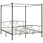 Giroletto Baldacchino senza Materasso Nero 200x200 cm Metallo 284439