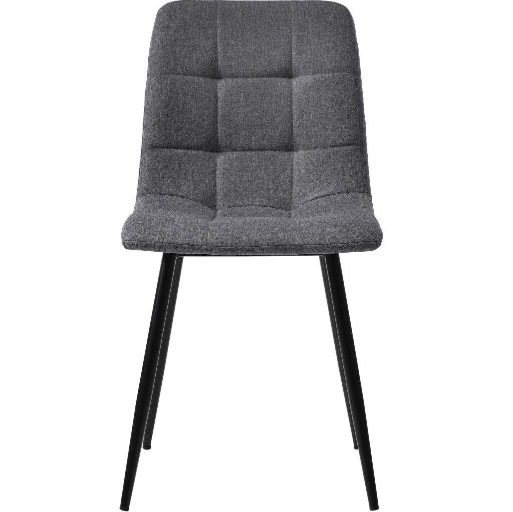 Tavolo da pranzo con 4 sedie 120x70 cm; moderno per cucina e soggiorno; MDF e lino grigio