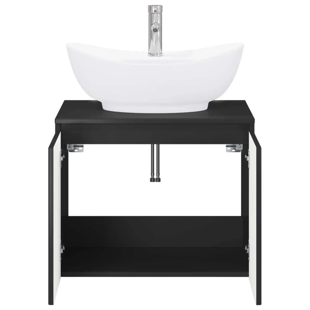 Set di mobili per il bagno Nero Legno ingegnerizzato 3404341