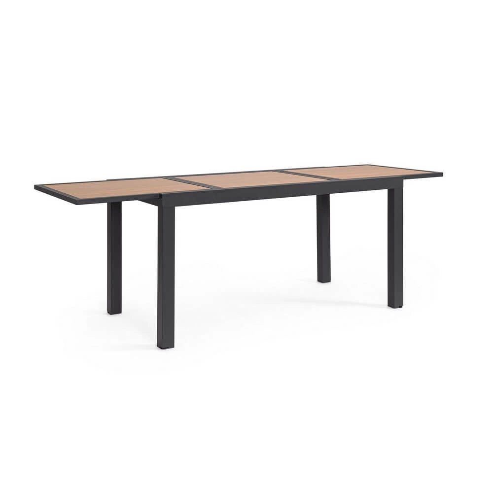 Tavolo da Esterno Allungabile in Alluminio Effetto Legno - HALVORN