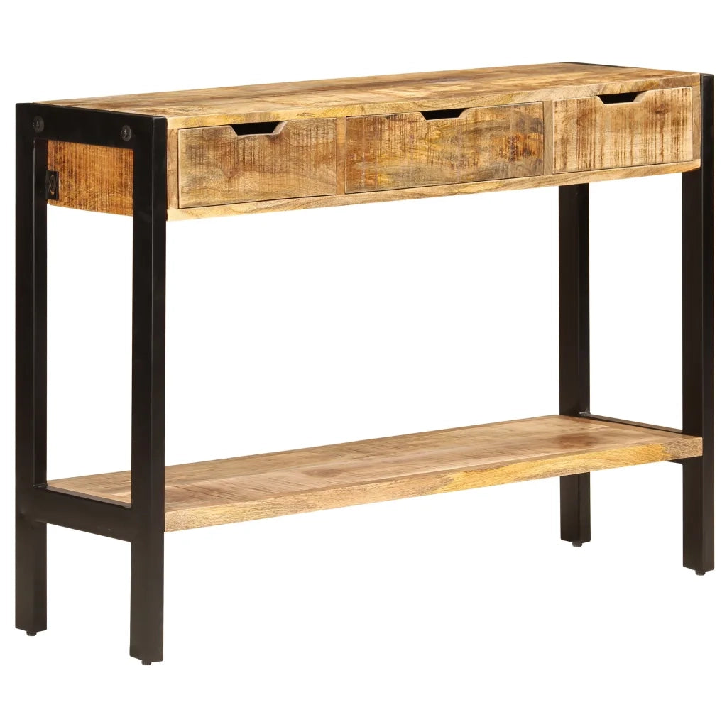 Credenza | Madia | Buffet da pranzo | Armadio da pranzo con 3 Cassetti 110x35x75 cm Legno Massello di Mango