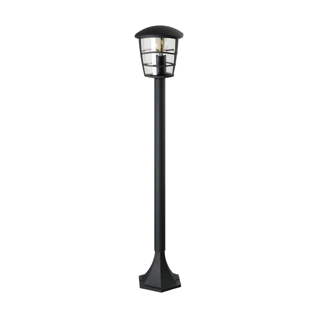 Paletto Esterno Moderno Aloria Alluminio Nero 1 Luce E27