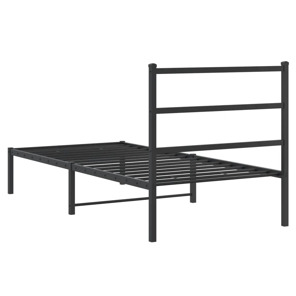 Giroletto con Testiera-Struttura Letto con testiera in Metallo Nero 90x190 cm 722257