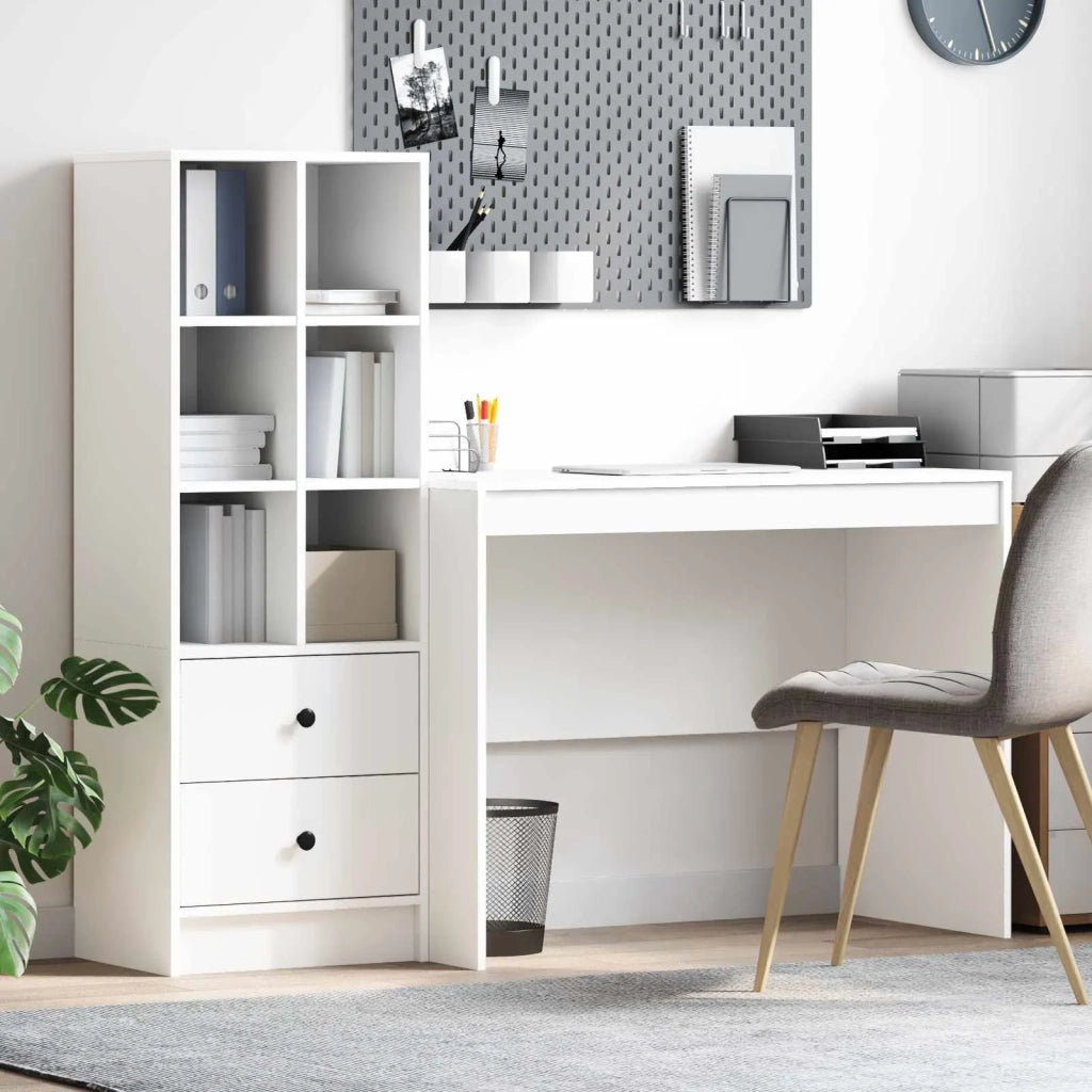 Scrivania con cassetto 2 pcs Bianco 3337369