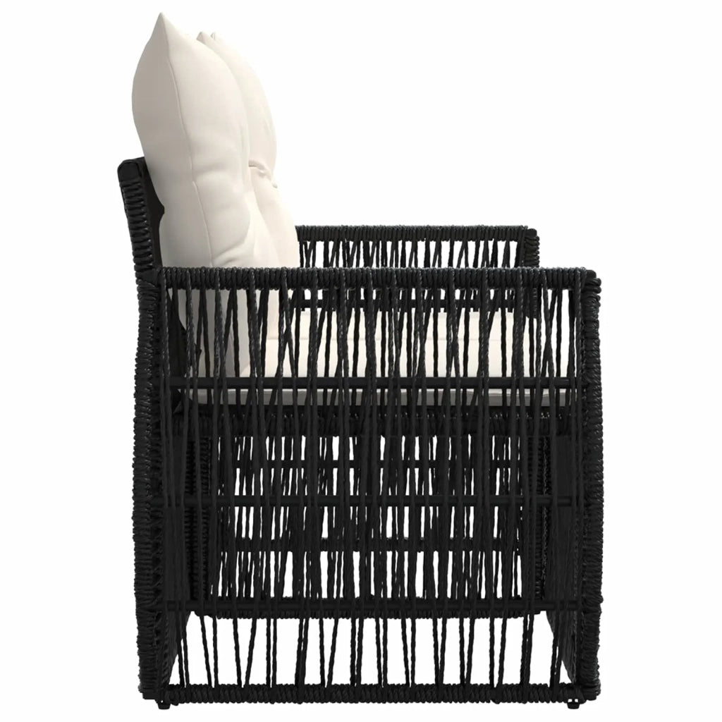 Divano da giardino 2-Numero di posti Nero polyrattan 42026701
