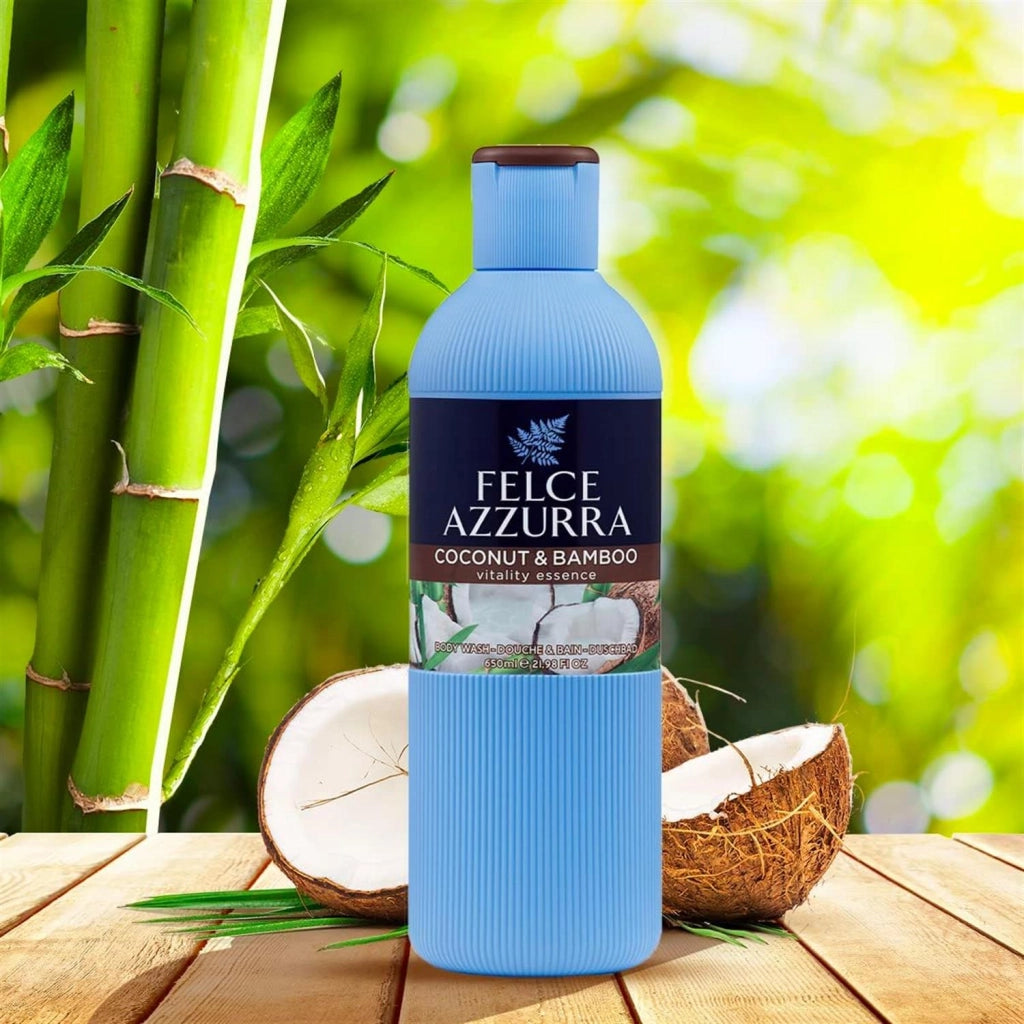 SET 12 FELCE AZZURRA BAGNODOCCIA COCCO E BAMBOO PROFUMO FRESCO 650 ML IDRATA LA PELLE