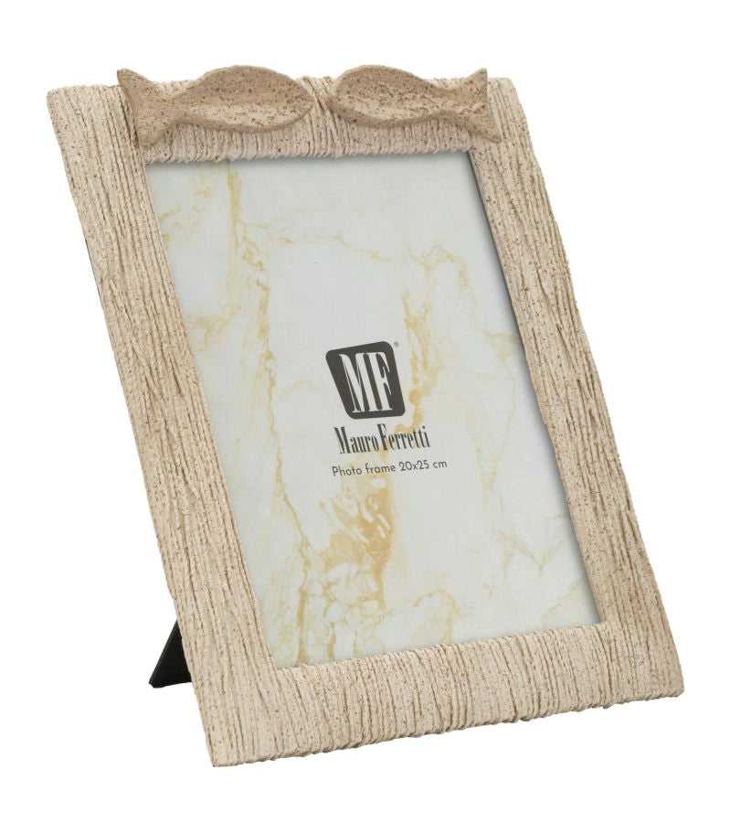 Cornice Sand 25x3,2x31 cm in Resina e Vetro Beige