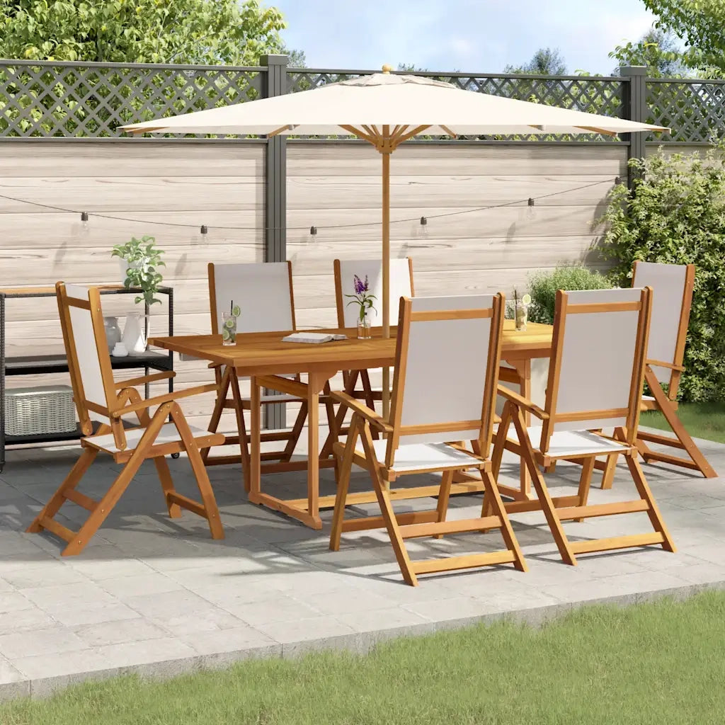 Set Pranzo da Giardino 7pz Legno Massello di Acacia e Textilene 3279289