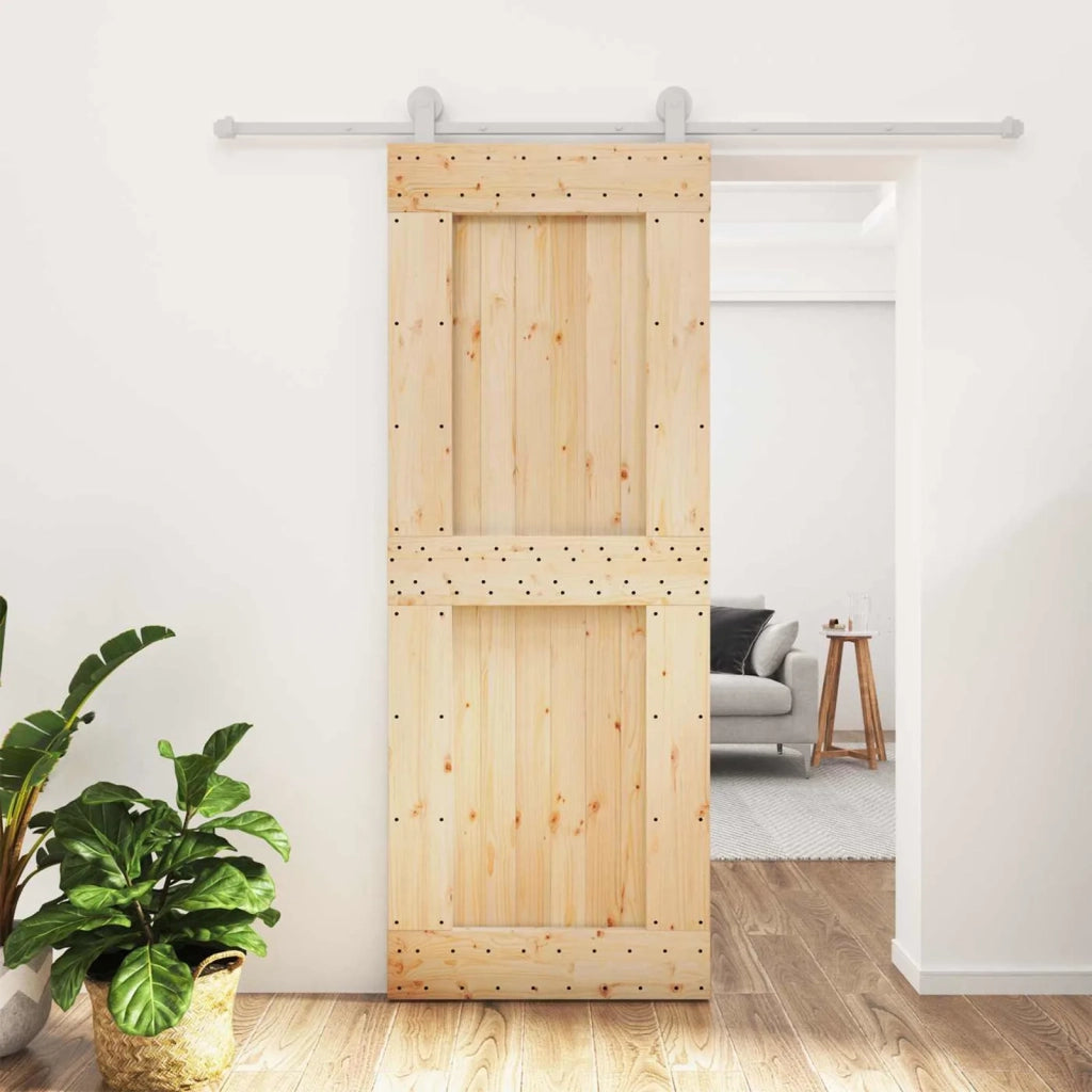 Porta scorrevole Naturale e Bianco 80 x 210 cm 3445033