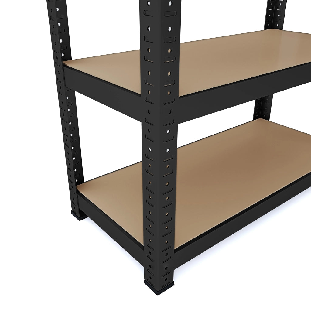 Scaffale In Metallo E MDF Ad Alta Portata Fino A 875 Kg Con 5 Ripiani Regolabili Ideale Per Garage Officina Cantina Capannone Magazzino Design Modulare 180 X 90 X 40 Cm Nero