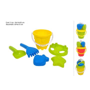 Gioco Mare Spiaggia Secchiello con Accessori 5 Pezzi Vari Colori