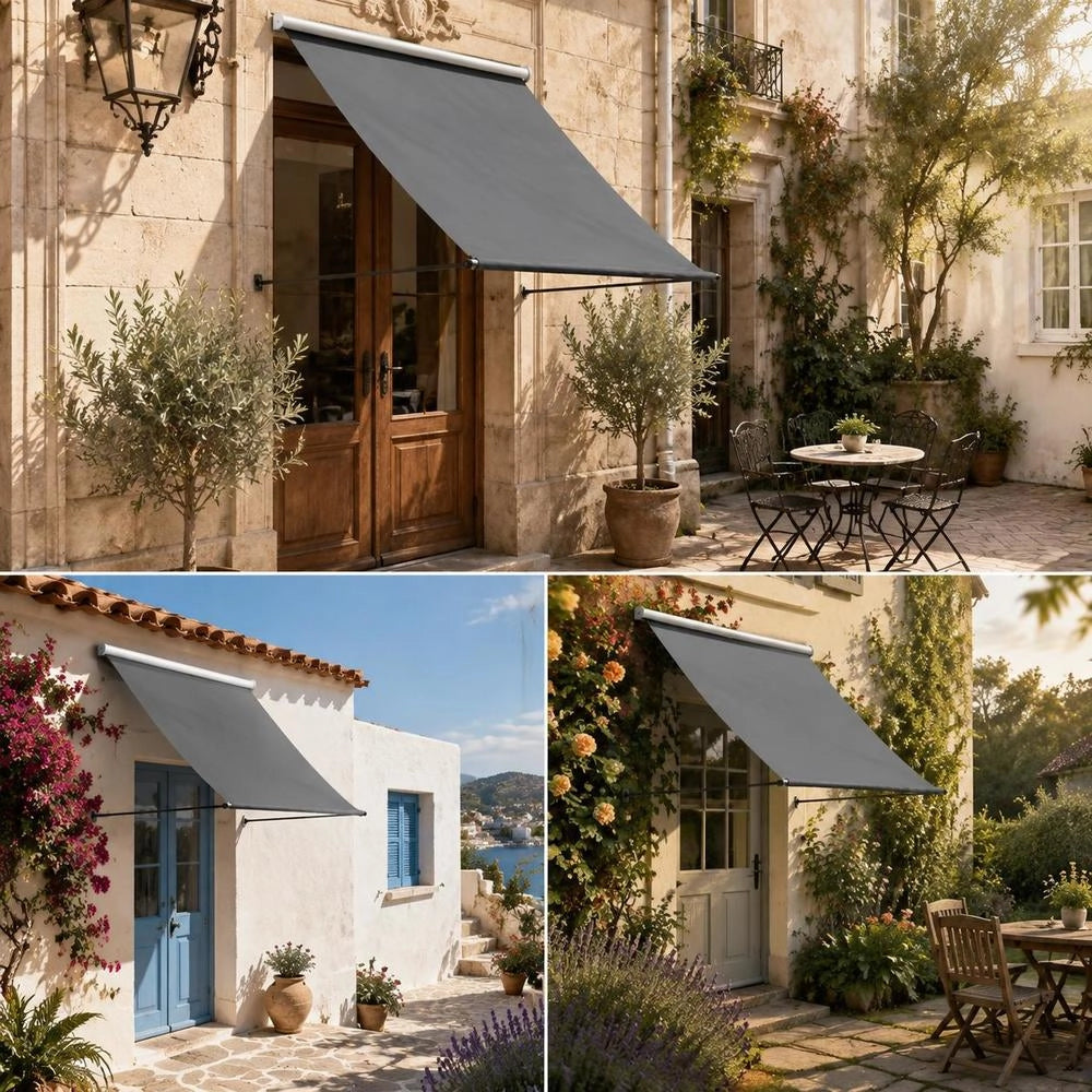 Retractable Awning, Anthracite, 150x150 Cm, Fabric And Steel