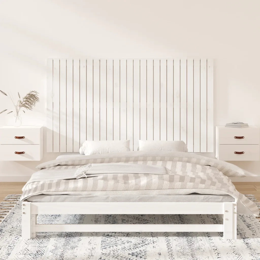 Testiera da Parete Bianca 159,5x3x90 cm Legno Massello di Pinocod mxl 129638