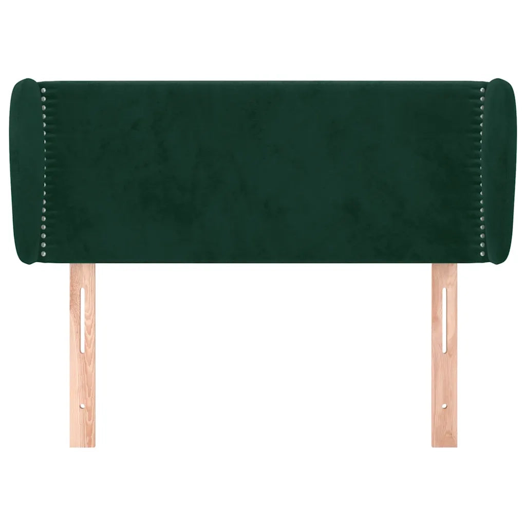 Testiera | Testata ad Orecchio Verde Scuro 103x23x78/88 cm in Velluto
